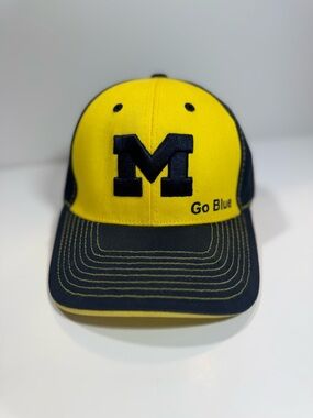 Michigan Wolverines Yellow & Navy 'M' Baseball Cap - Go Blue Embroidery